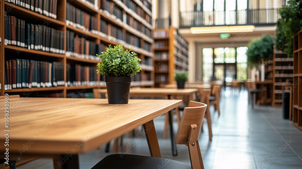 Cozy Study Area in Modern Library Interior Design Cozy Study Area in Modern Library Interior Design
