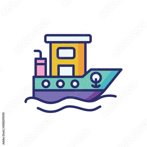 Tugboat icon vector stock illustration