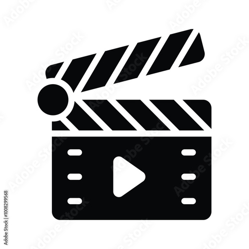 Movie clapperboard representing video production and filming