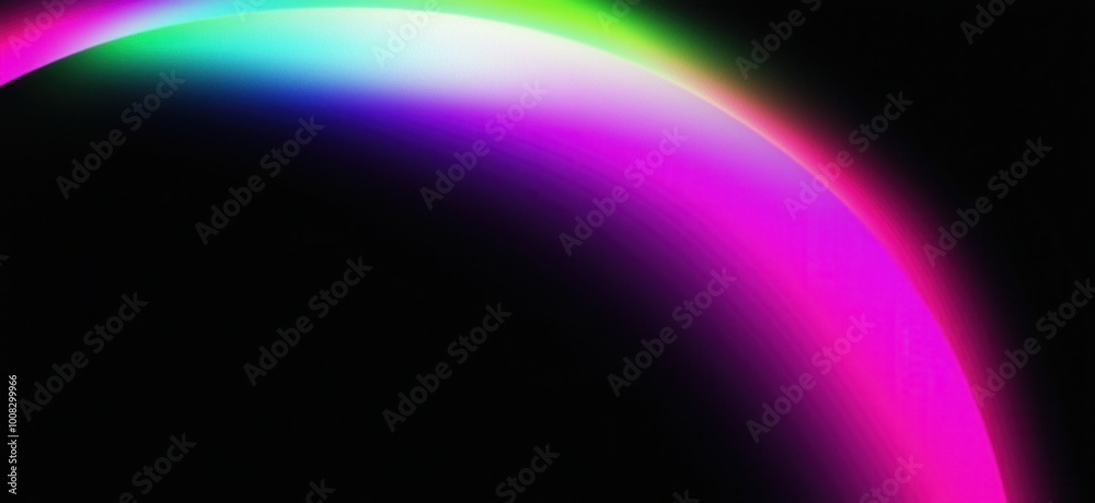 A vibrant arc of colors, blending hues of pink, purple, green, and blue against a dark background, creating a striking and dynamic visual effect.
