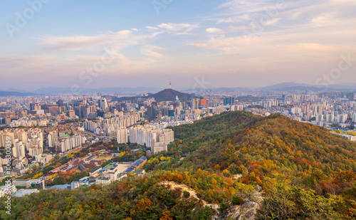 Seoul City Skyline with Namsan Tower - South Korea Urban Landscape Wallpaper