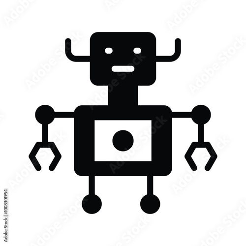 Simplified robot design symbolizing AI and robotics technology