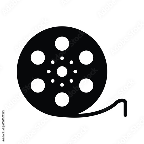 Film reel representing cinema and the movie making industry