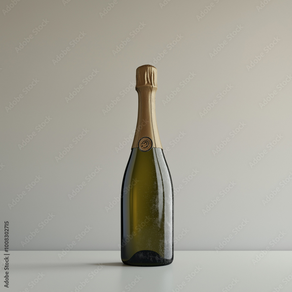 Champagne bottle standing with neutral background Champagne bottle standing with neutral background