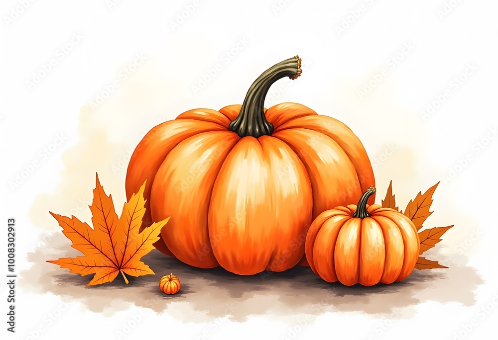 Autumn Leaves and Pumpkins vector design
Autumn Leaves and Pumpkins vector design