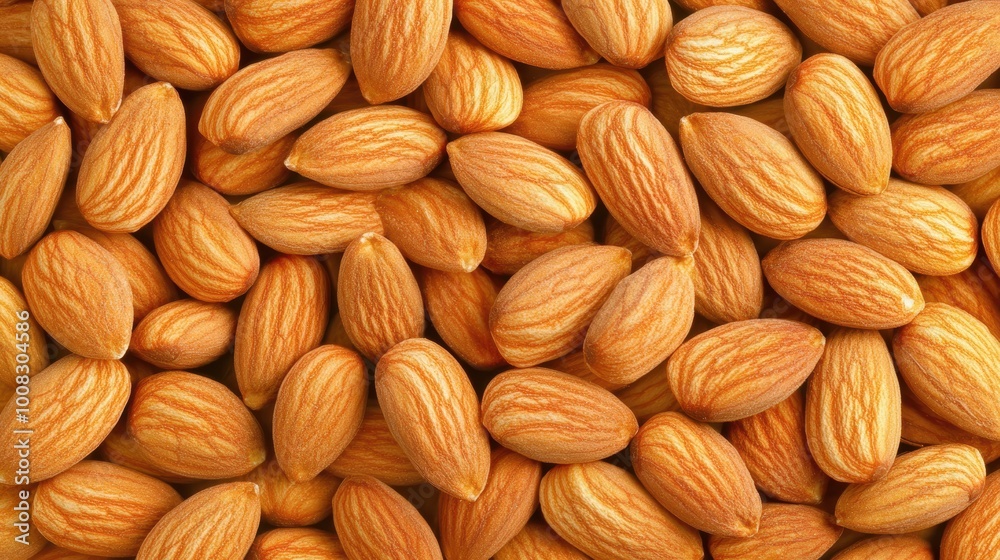Fototapeta premium Textured background of whole natural almonds