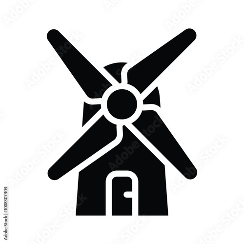 A windmill converting wind energy into electricity