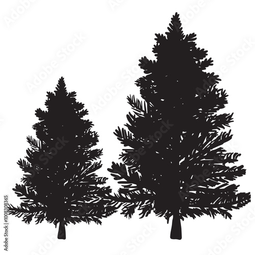 Christmas tree silhouette pine tree christmas black plant nature monochrome