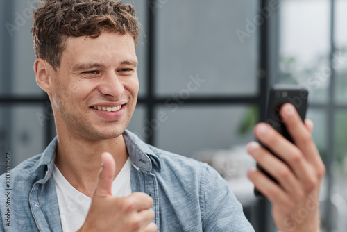 Smiling Businessman Talking on his Cell Phone