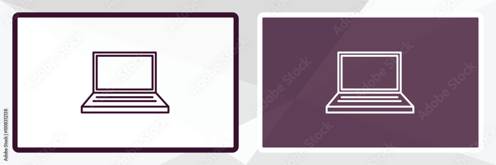 widescreen laptop outline icon. Linear vector from computer concept. Thin line white and black widescreen laptop icon isolated on white and dark background widescreen laptop outline icon. Linear vector from computer concept. Thin line white and black widescreen laptop icon isolated on white and dark background