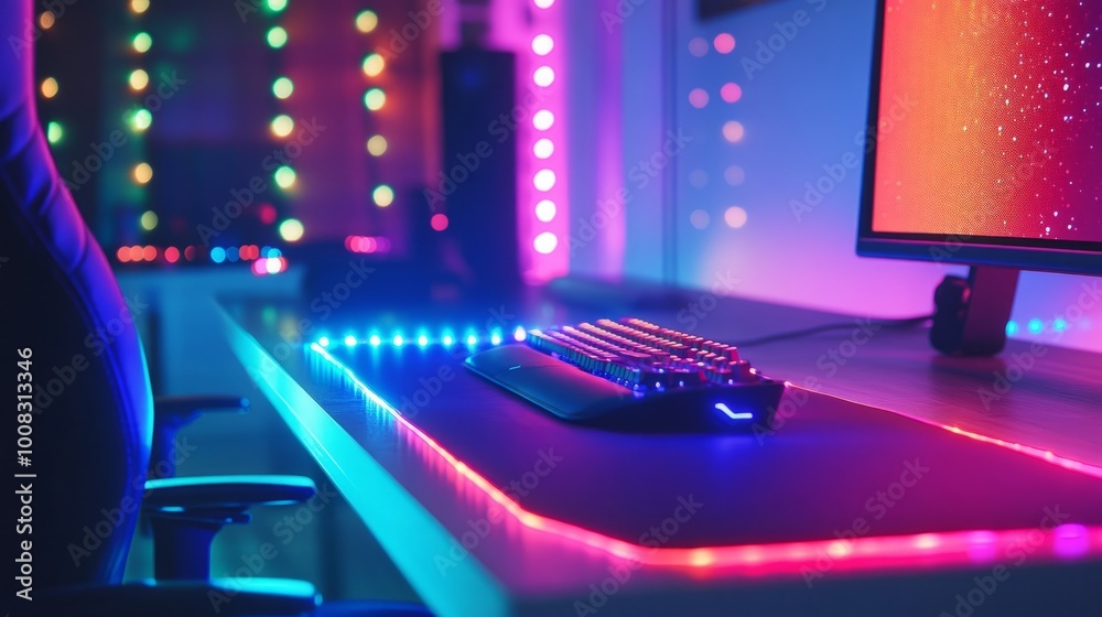 Vibrantly lit sRGB gaming table, dimly lit clear window in the background, creating a relaxed and colorful gaming environment Vibrantly lit sRGB gaming table, dimly lit clear window in the background, creating a relaxed and colorful gaming environment