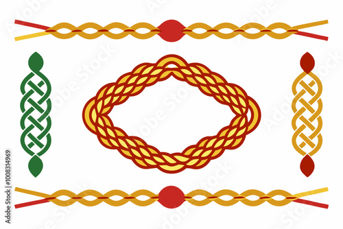 Braided Borders Knitted Ornaments & Decorative Ropes vector	