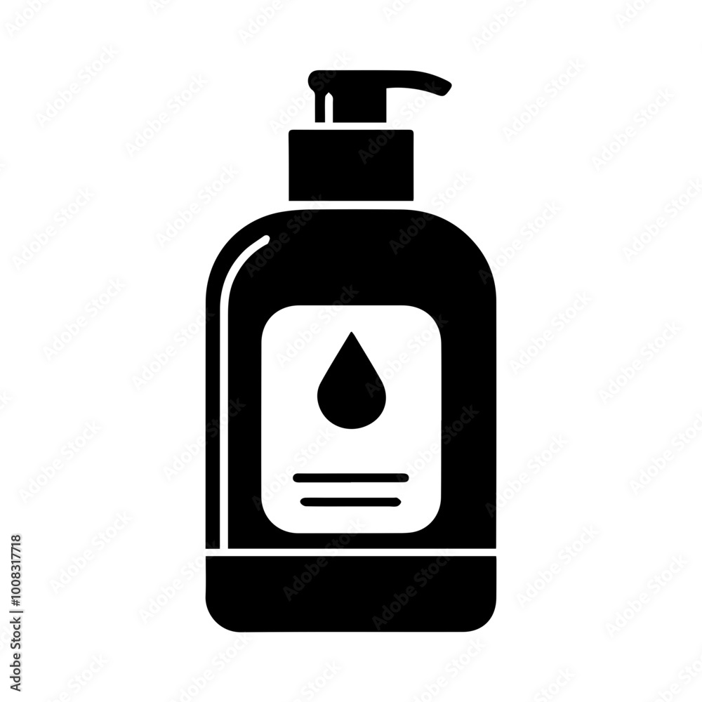  black cosmetic bottle product isolated flat design