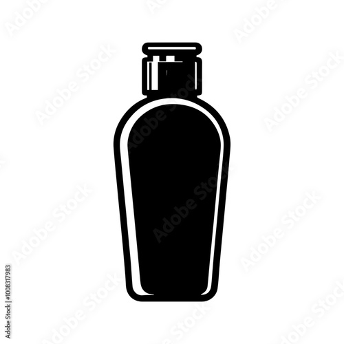  black cosmetic bottle product isolated flat design
