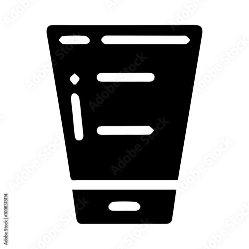  black cosmetic bottle product isolated flat design