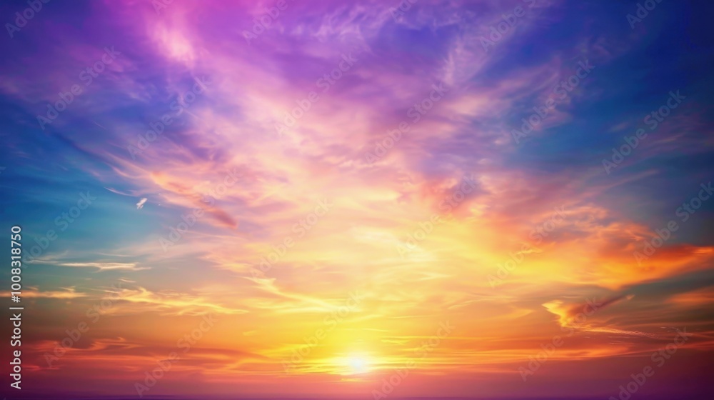 Vibrant Sunset Over Colorful Sky Vibrant Sunset Over Colorful Sky