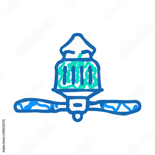 glamping tent fan doodle icon sketch vector. glamping tent fan sign. isolated symbol illustration