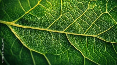 Close-up of a green leaf showcasing its texture.