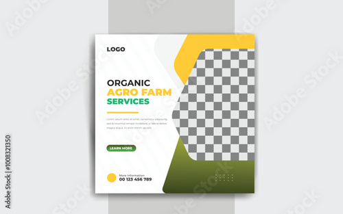 agriculture Lawn or gardening service social media post and web banner template