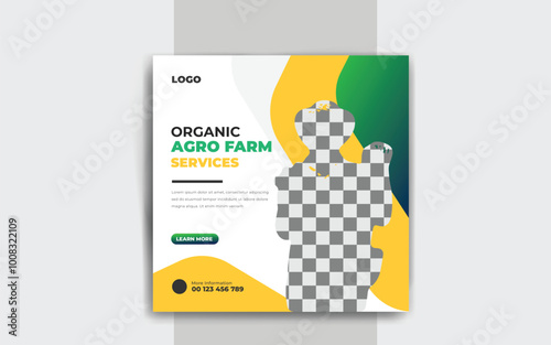 agriculture Lawn or gardening service social media post and web banner template