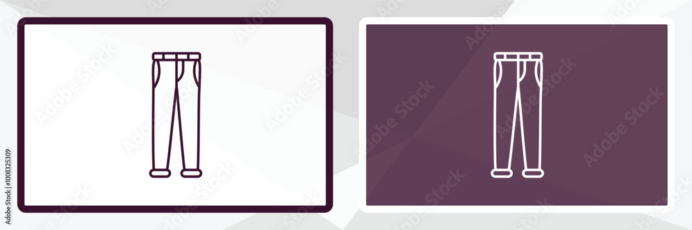 jeans outline icon. Linear vector from clothes concept. Thin line white and black jeans icon isolated on white and dark background jeans outline icon. Linear vector from clothes concept. Thin line white and black jeans icon isolated on white and dark background