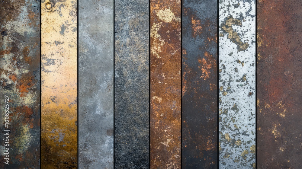 Rustic Metal Textures: A Collection of Patinaed Metal Stripes Rustic Metal Textures: A Collection of Patinaed Metal Stripes