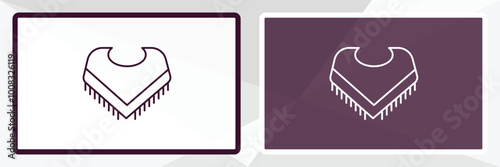 shawl outline icon. Linear vector from clothes concept. Thin line white and black shawl icon isolated on white and dark background