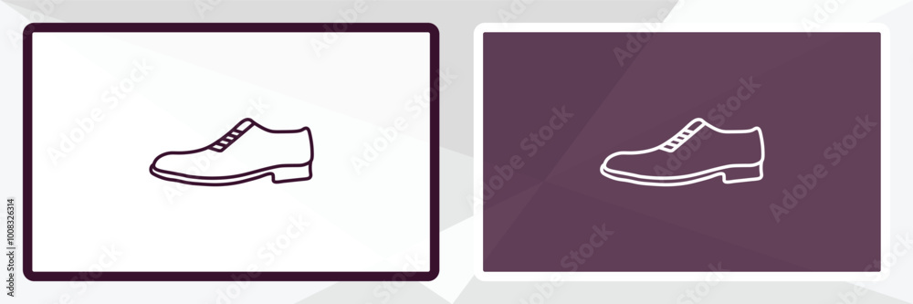 leather derby shoe outline icon. Linear vector from clothes concept. Thin line white and black leather derby shoe icon isolated on white and dark background leather derby shoe outline icon. Linear vector from clothes concept. Thin line white and black leather derby shoe icon isolated on white and dark background
