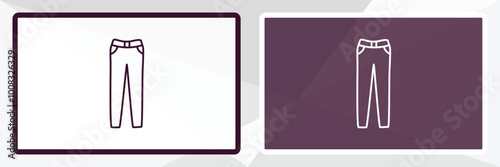 chinos pants outline icon. Linear vector from clothes concept. Thin line white and black chinos pants icon isolated on white and dark background