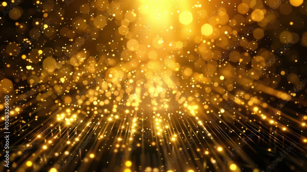 Obraz premium Sparkling Golden Lights in a Festive Atmosphere