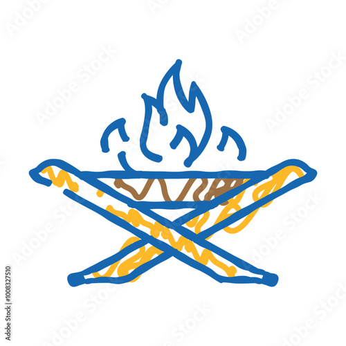 foldable fire pit glamping doodle icon sketch vector. foldable fire pit glamping sign. isolated symbol illustration
