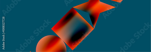 Fluid color geometric shapes abstract background. Vector Illustration For Wallpaper, Banner, Background, Card, Book Illustration, landing page
