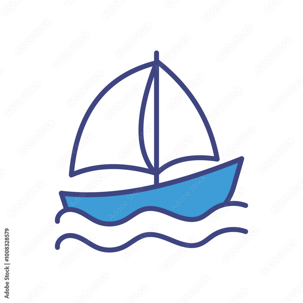 Fototapeta premium Sailboat icon vector stock illustration
