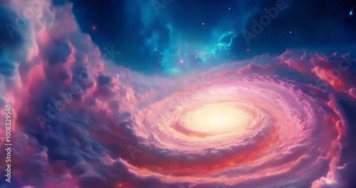 Nebula and galaxies in space. seamless looping 4K virtual video animation background generated AI