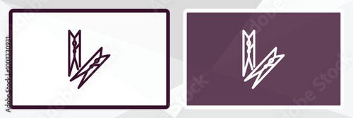 clothes peg outline icon. Linear vector from cleaning concept. Thin line white and black clothes peg icon isolated on white and dark background