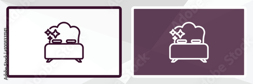 clean room outline icon. Linear vector from cleaning concept. Thin line white and black clean room icon isolated on white and dark background