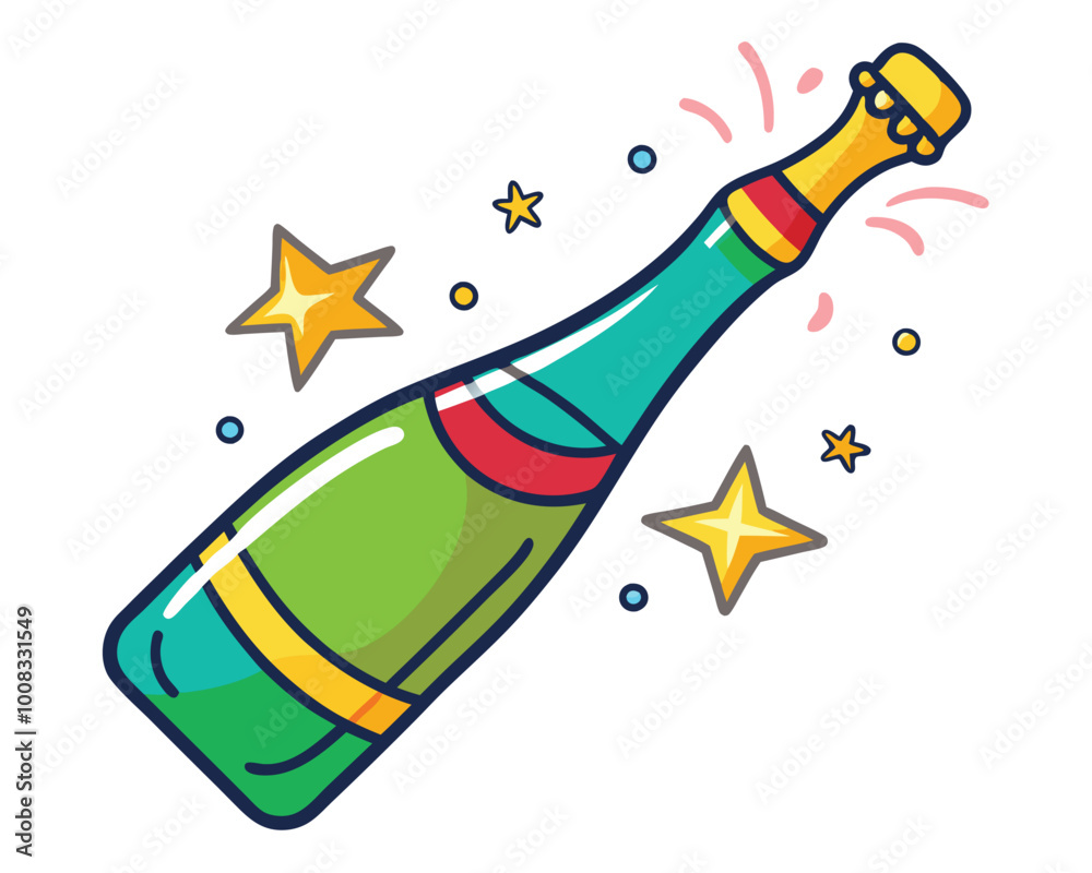 Fototapeta premium champagne bottle and glass