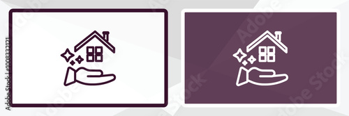 clean-living outline icon. Linear vector from cleaning concept. Thin line white and black clean-living icon isolated on white and dark background