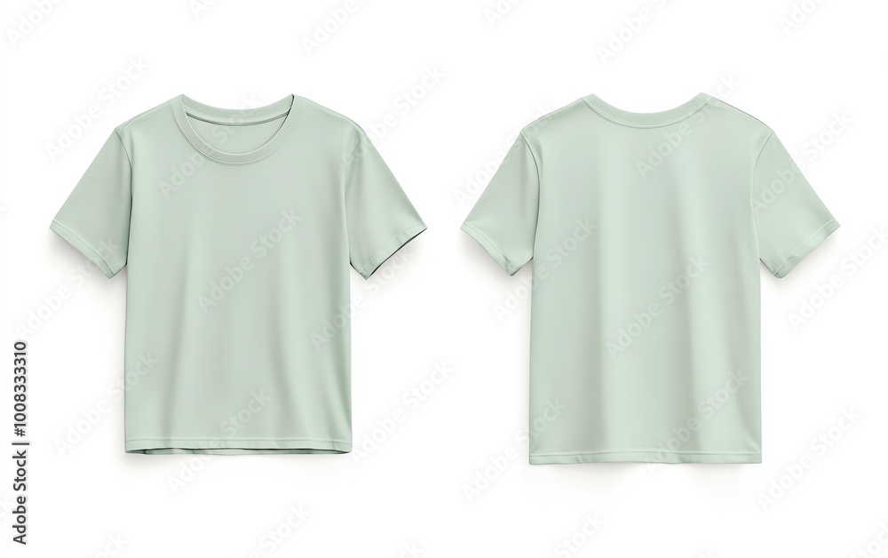 Front and back view mockup of a plain pastel pink tshirt on a white background, displayed side by side, smooth texture, realistic shadow effects, minimalistic design, sharp edges Front and back view mockup of a plain pastel pink tshirt on a white background, displayed side by side, smooth texture, realistic shadow effects, minimalistic design, sharp edges
