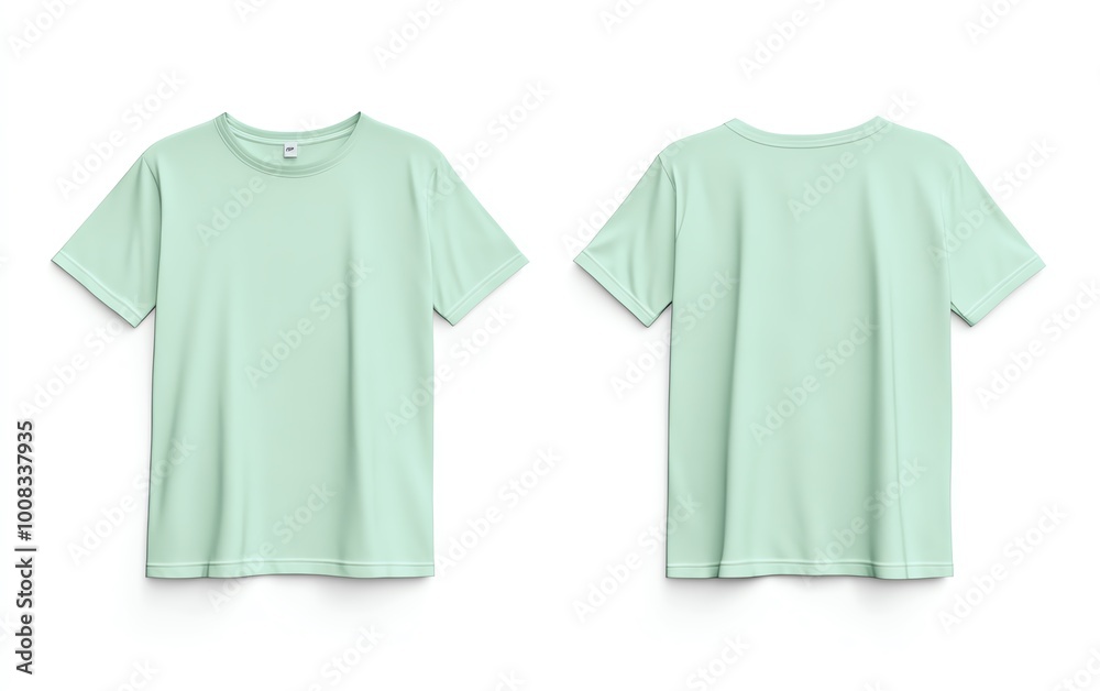 Front and back view mockup of a plain pastel pink tshirt on a white background, displayed side by side, smooth texture, realistic shadow effects, minimalistic design, sharp edges Front and back view mockup of a plain pastel pink tshirt on a white background, displayed side by side, smooth texture, realistic shadow effects, minimalistic design, sharp edges