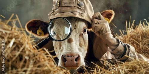 Advertising Cow with Unique Costume Design photo