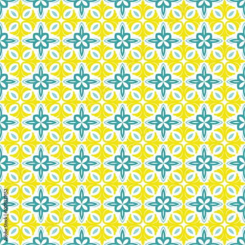 Beautiful Ornamental Tile Background  Vector. Talavera Pattern Design