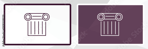 theatre pillar outline icon. Linear vector from cinema concept. Thin line white and black theatre pillar icon isolated on white and dark background