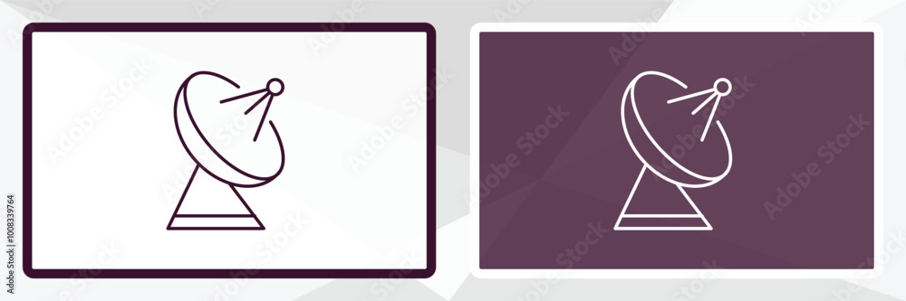 satellite tv dish outline icon. Linear vector from cinema concept. Thin line white and black satellite tv dish icon isolated on white and dark background satellite tv dish outline icon. Linear vector from cinema concept. Thin line white and black satellite tv dish icon isolated on white and dark background