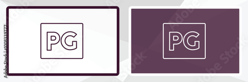 parental guidance sign outline icon. Linear vector from cinema concept. Thin line white and black parental guidance sign icon isolated on white and dark background