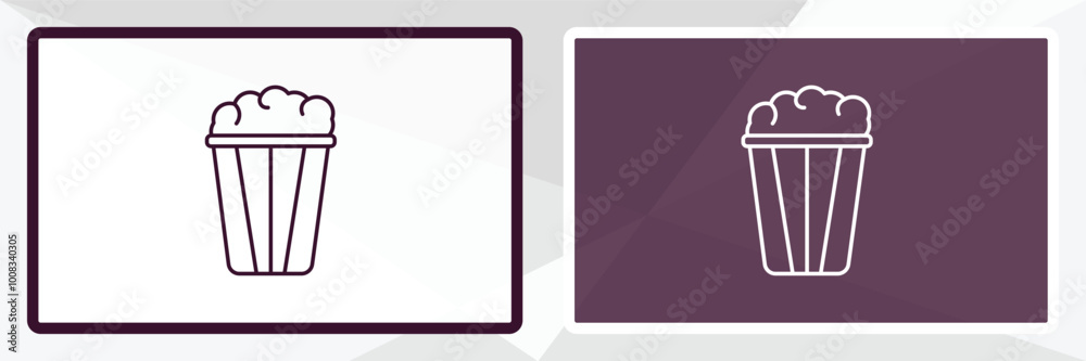 popcorn bag outline icon. Linear vector from cinema concept. Thin line white and black popcorn bag icon isolated on white and dark background popcorn bag outline icon. Linear vector from cinema concept. Thin line white and black popcorn bag icon isolated on white and dark background