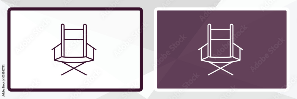 director film chair outline icon. Linear vector from cinema concept. Thin line white and black director film chair icon isolated on white and dark background