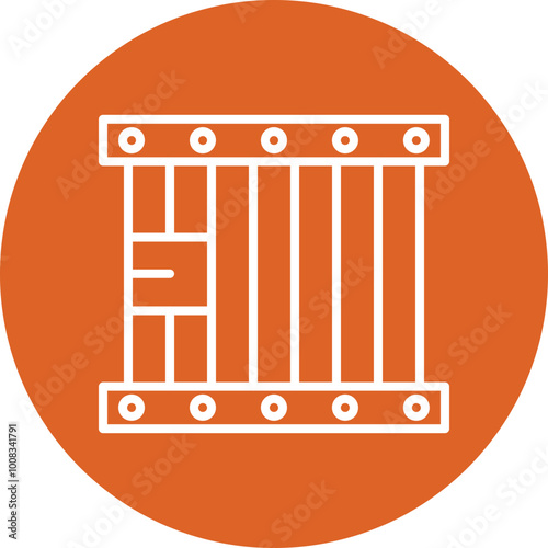 Jail Cell line circle icon