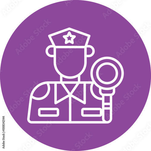 Detective line circle icon