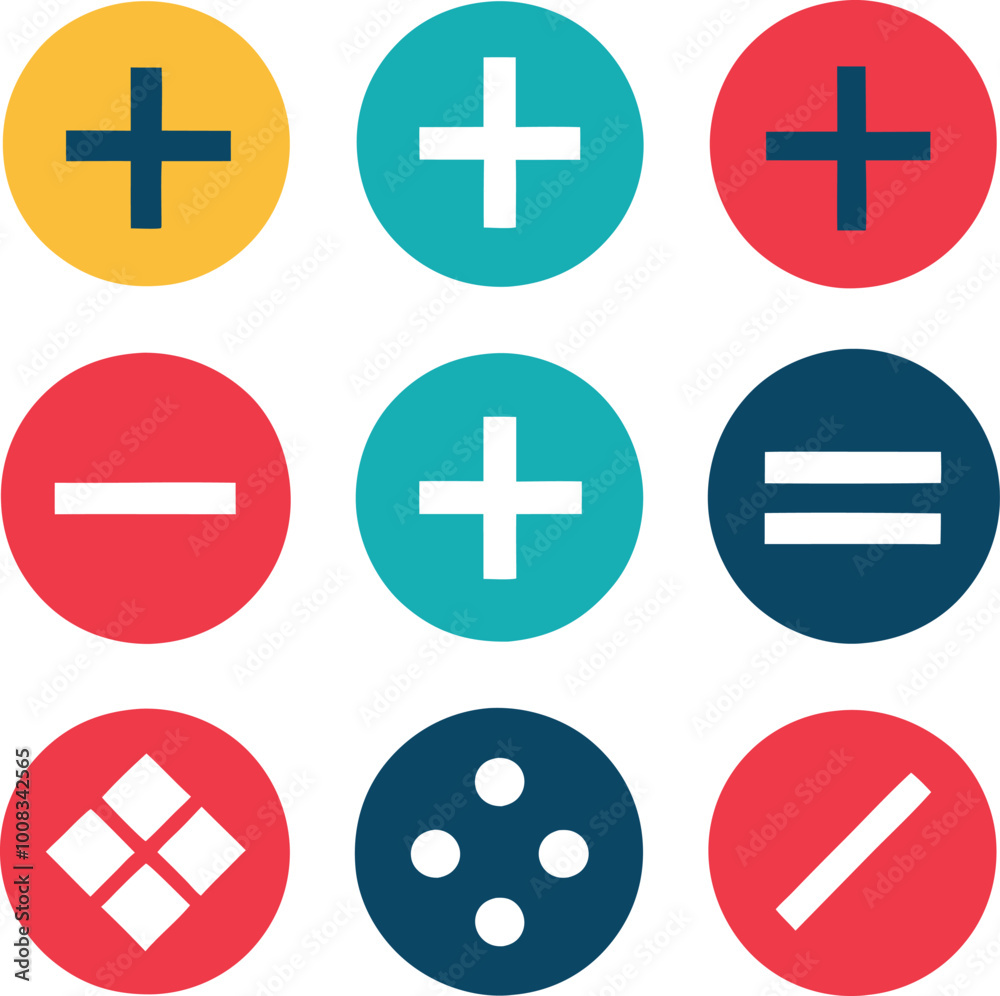 Fototapeta premium Mathematical and geometrical signs vector illustration on white or transpartent background